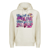 Oatmeal Heather why fall in love when you can fall asleep Premium Hoodie - OliviaCreatesArt