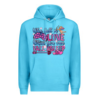 Ocean Blue why fall in love when you can fall asleep Premium Hoodie - OliviaCreatesArt