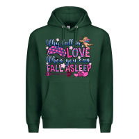 Sports Green why fall in love when you can fall asleep Premium Hoodie - OliviaCreatesArt