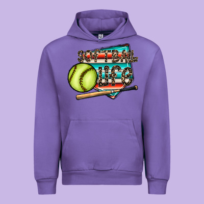 Softball Life Urban Hoodie Designed By Cowhidedigitalart
