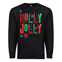 Black somebodys holly jolly mama Premium Sweatshirt - MaliasSmallBusiness