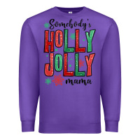 Purple somebodys holly jolly mama Premium Sweatshirt - MaliasSmallBusiness