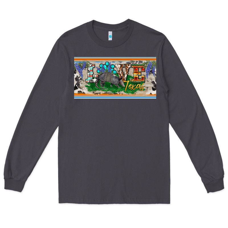 Love Texas Armadillo License Plate Long Sleeve Tee by BarkalooDesign | Teevron