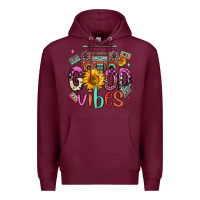 Burgundy good vibes cassette boombox Premium Hoodie - FaDigitalArtStudio