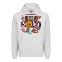 Dove Grey good vibes cassette boombox Premium Hoodie - FaDigitalArtStudio