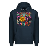 Navy good vibes cassette boombox Premium Hoodie - FaDigitalArtStudio