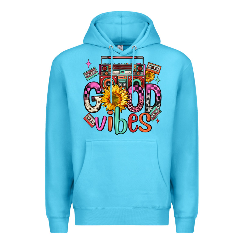 Good Vibes Cassette Boombox Premium Hoodie by FaDigitalArtStudio | Teevron
