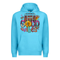 Ocean Blue good vibes cassette boombox Premium Hoodie - FaDigitalArtStudio
