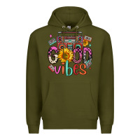 Army Green good vibes cassette boombox Premium Hoodie - FaDigitalArtStudio
