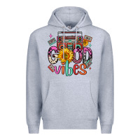 Heather Grey good vibes cassette boombox Premium Hoodie - FaDigitalArtStudio