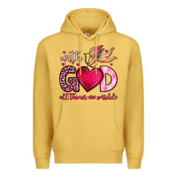 Antique Gold with god all things are possible Premium Hoodie - OliviaCreatesArt