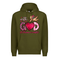 Army Green with god all things are possible Premium Hoodie - OliviaCreatesArt