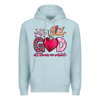 Blue Mist with god all things are possible Premium Hoodie - OliviaCreatesArt