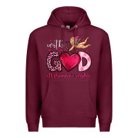Burgundy with god all things are possible Premium Hoodie - OliviaCreatesArt