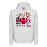 Dove Grey with god all things are possible Premium Hoodie - OliviaCreatesArt