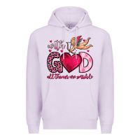 Lilac with god all things are possible Premium Hoodie - OliviaCreatesArt