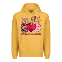 Mustard with god all things are possible Premium Hoodie - OliviaCreatesArt