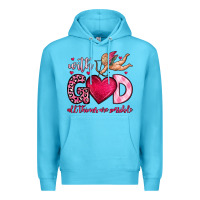 Ocean Blue with god all things are possible Premium Hoodie - OliviaCreatesArt