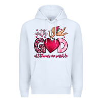 White with god all things are possible Premium Hoodie - OliviaCreatesArt