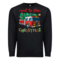 Black sound the alarm its christmas fire truck Premium Sweatshirt - MaliasSmallBusiness