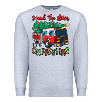 Heather Grey sound the alarm its christmas fire truck Premium Sweatshirt - MaliasSmallBusiness