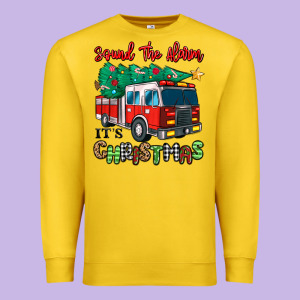 Sound The Alarm Its Christmas Fire Truck Premium Sweatshirt Designed By Maliassmallbusiness