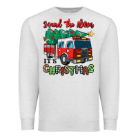 Oatmeal Heather sound the alarm its christmas fire truck Premium Sweatshirt - MaliasSmallBusiness