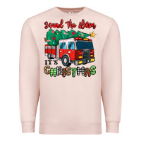Pale Pink sound the alarm its christmas fire truck Premium Sweatshirt - MaliasSmallBusiness