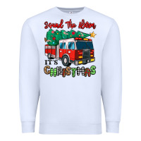 White sound the alarm its christmas fire truck Premium Sweatshirt - MaliasSmallBusiness