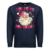 Navy stay merry and bright Premium Sweatshirt - MaliasSmallBusiness