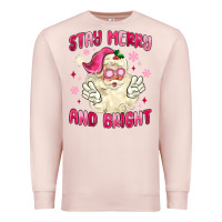 Pale Pink stay merry and bright Premium Sweatshirt - MaliasSmallBusiness
