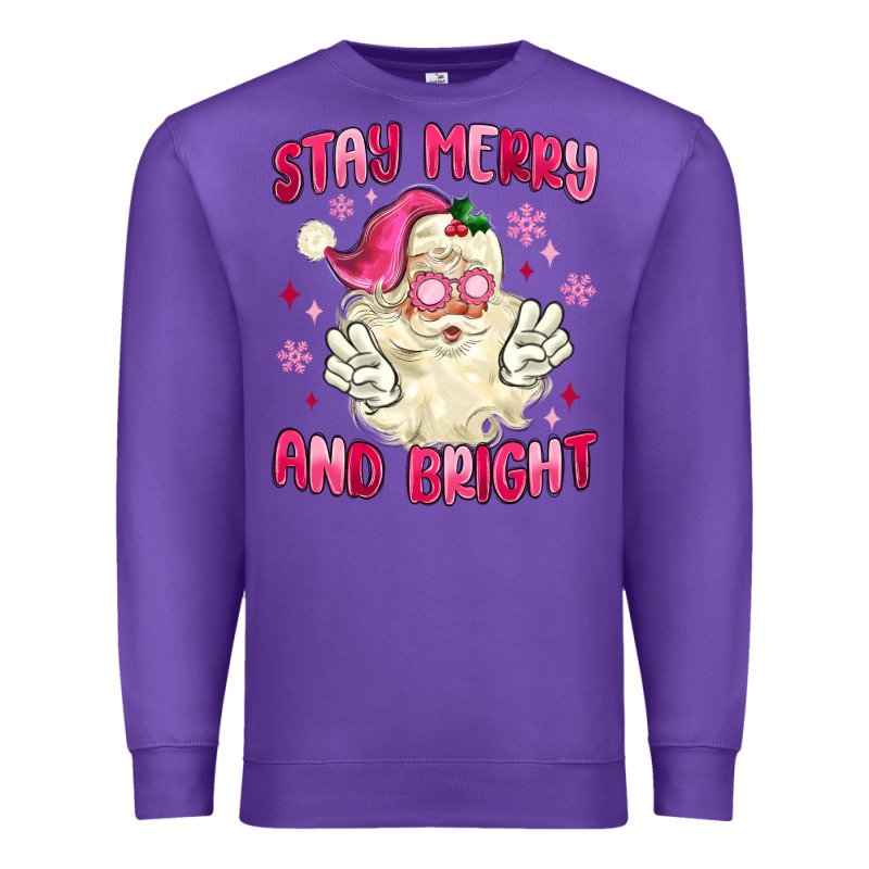 Stay Merry And Bright Premium Sweatshirt by MaliasSmallBusiness | Teevron