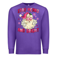 Purple stay merry and bright Premium Sweatshirt - MaliasSmallBusiness