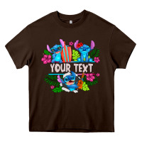 Chocolate Brown Your Text Stich Heavy Core Tee - CowhideDigitalArt