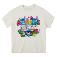 Cream Your Text Stich Heavy Core Tee - CowhideDigitalArt