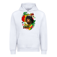 White free ish since 1865 Urban Hoodie - HRA Design Shop