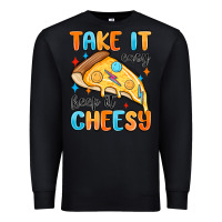 Black take it easy keep it cheesy Premium Sweatshirt - MaliasSmallBusiness
