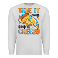 Dove Grey take it easy keep it cheesy Premium Sweatshirt - MaliasSmallBusiness
