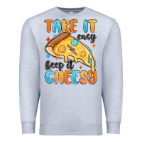 Heather Grey take it easy keep it cheesy Premium Sweatshirt - MaliasSmallBusiness