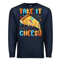 Navy take it easy keep it cheesy Premium Sweatshirt - MaliasSmallBusiness