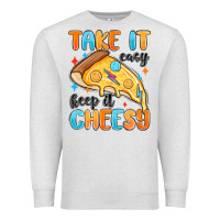 Oatmeal Heather take it easy keep it cheesy Premium Sweatshirt - MaliasSmallBusiness