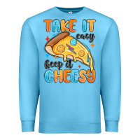 Ocean Blue take it easy keep it cheesy Premium Sweatshirt - MaliasSmallBusiness