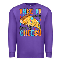 Purple take it easy keep it cheesy Premium Sweatshirt - MaliasSmallBusiness