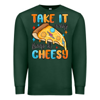 Sports Green take it easy keep it cheesy Premium Sweatshirt - MaliasSmallBusiness