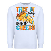 White take it easy keep it cheesy Premium Sweatshirt - MaliasSmallBusiness
