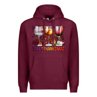 Burgundy hallothanksmas halloween thanksgiving  christmas wine Premium Hoodie - FaDigitalArtStudio