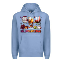 Hallothanksmas Halloween Thanksgiving  Christmas Wine Premium Hoodie | Teevron