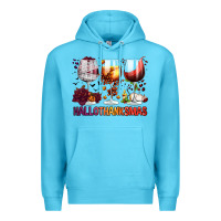 Ocean Blue hallothanksmas halloween thanksgiving  christmas wine Premium Hoodie - FaDigitalArtStudio