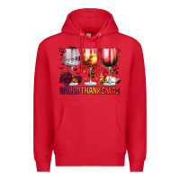 Red hallothanksmas halloween thanksgiving  christmas wine Premium Hoodie - FaDigitalArtStudio