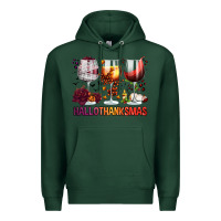 Sports Green hallothanksmas halloween thanksgiving  christmas wine Premium Hoodie - FaDigitalArtStudio